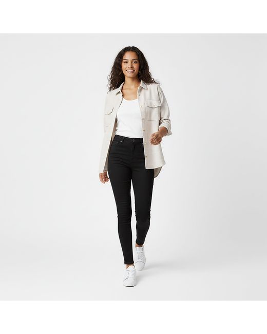 Jack Wills White Ouston Shacket Structured Overshirt