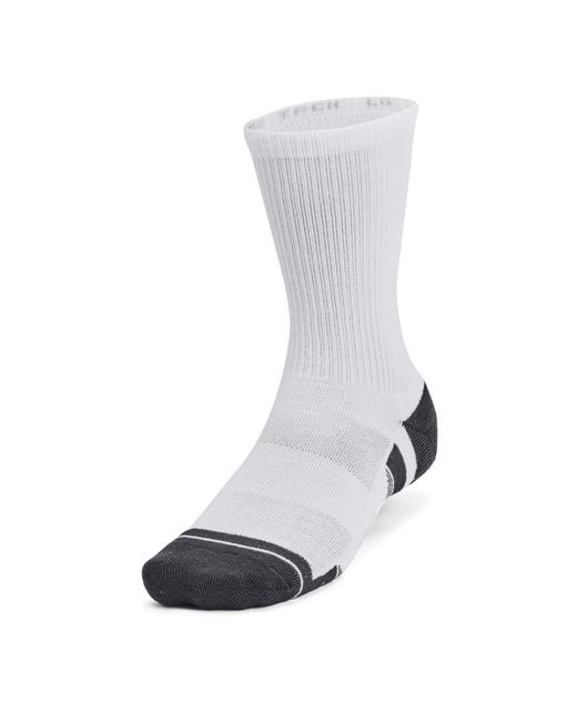 Under Armour White Ua Performance Tech 3-Pack Crew Socks
