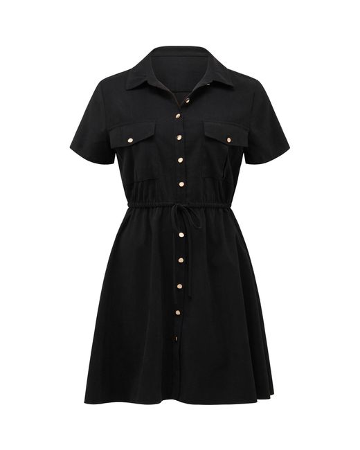 Forever New Black Avana Skater Shirt Dress