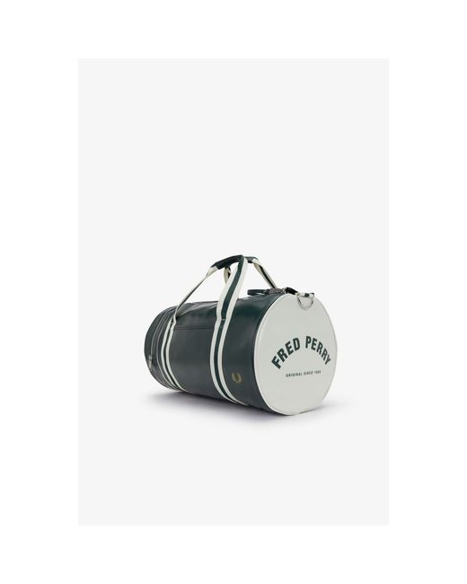 Fred Perry Green Classic Barrel Bag for men