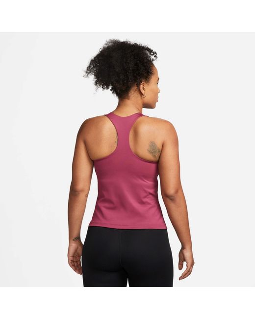 Nike Red Swoosh Medium-Support Padded Sports Bra Tank