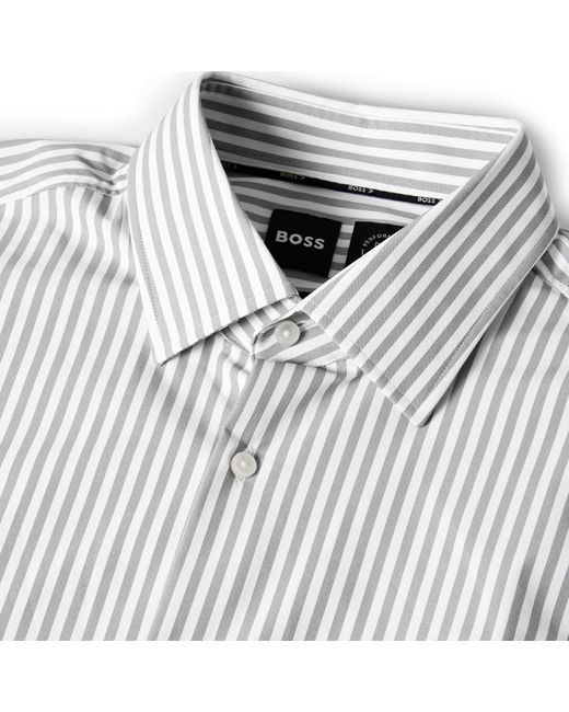 Boss Gray P Hank Kent Long Sleeve Oxford Shirt for men