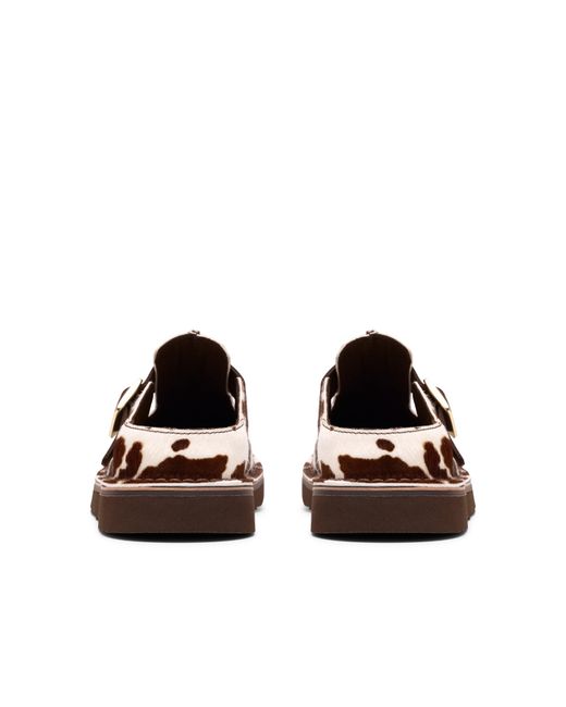 Clarks Brown Flat Mules
