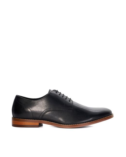 Dune Black Solomon Leather Derby Shoes Size 10 for men