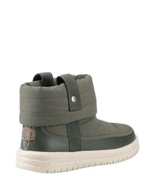 HeyDude Green Camden Cuff Nylon Quilt Boot