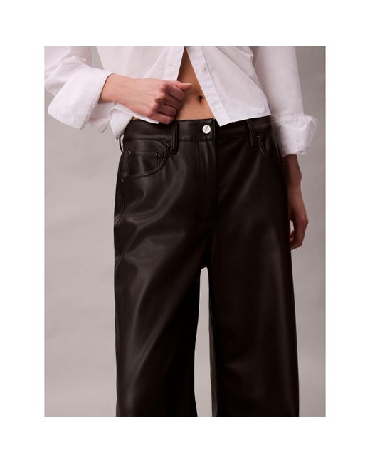 Calvin Klein Black Tailored Leather Trousers