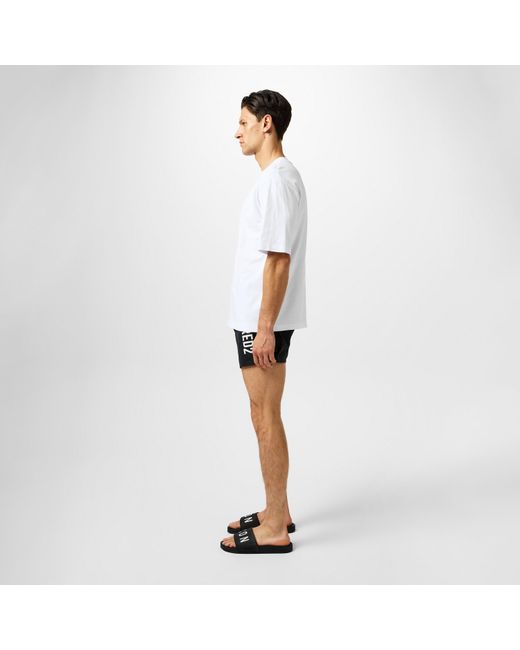 DSquared² Black Icon Logo Sliders for men