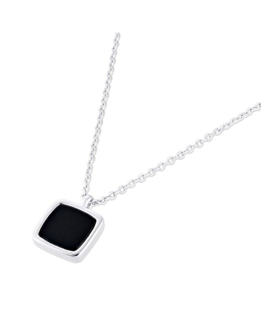Common Lines Metallic Onyx Pendant Necklace