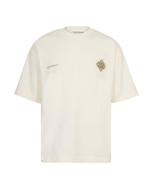 The Couture Club White Blurred Oversized Fit Oversized T-Shirt for men