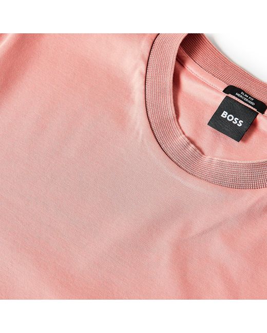 Boss Pink Tessler Short Sleeve Cotton T-Shirt for men