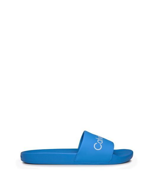 Calvin Klein Blue Pool Logo Sliders for men