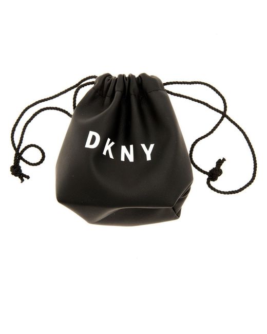 DKNY Metallic Logo Jewel Pendant Necklace