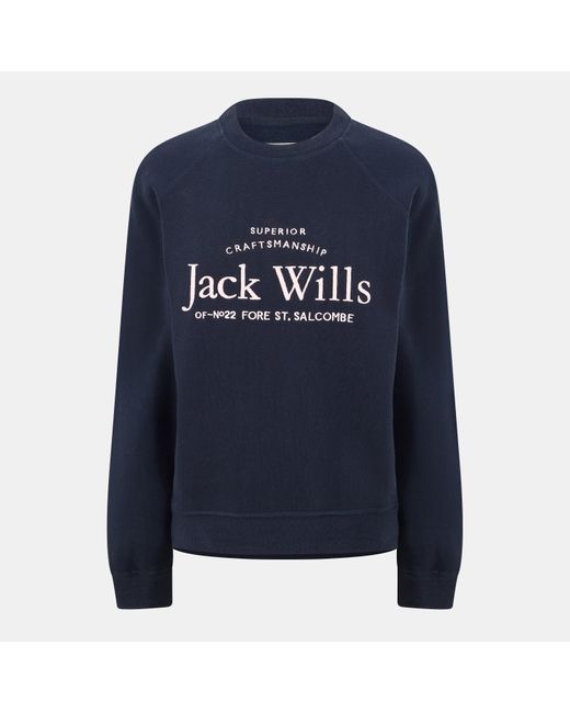 Jack Wills Blue Hunston Graphic Crew Neck Sweatshirt
