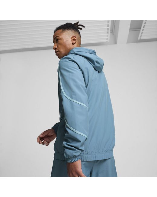 PUMA Blue Olympique De Marseille Pre Match Woven Jacket 2024 2025 Adults for men