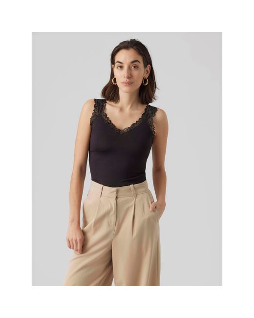 Vero Moda Black Rosa Sl Cami Top