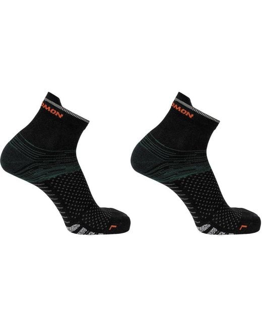 Salomon Black Predict Quarter 2 Pack Running Socks for men