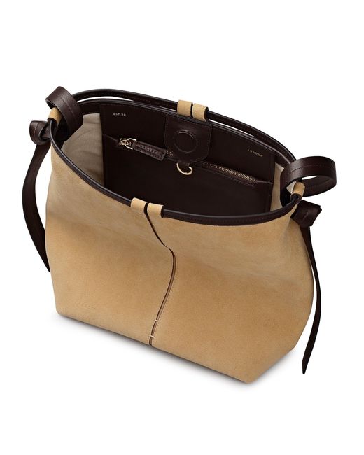 Radley Brown Connaught Leather Shoulder Strap Magnetic Bucket Bag