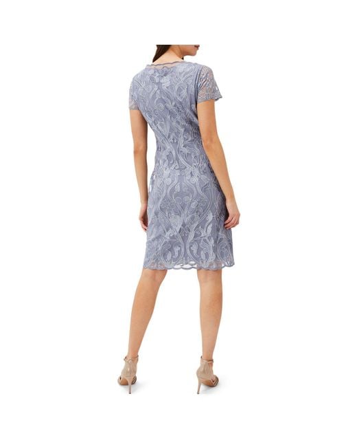 Phase Eight Blue Bea Embroidered Dress