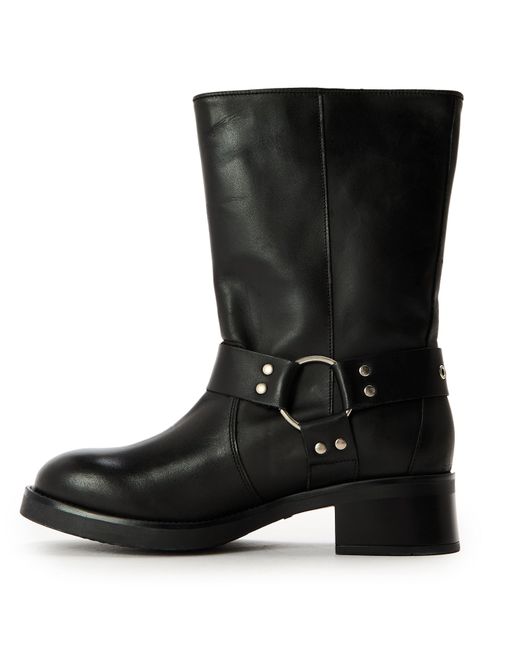 Steve Madden Black Blessing Motorcycle Boots With Block Heel