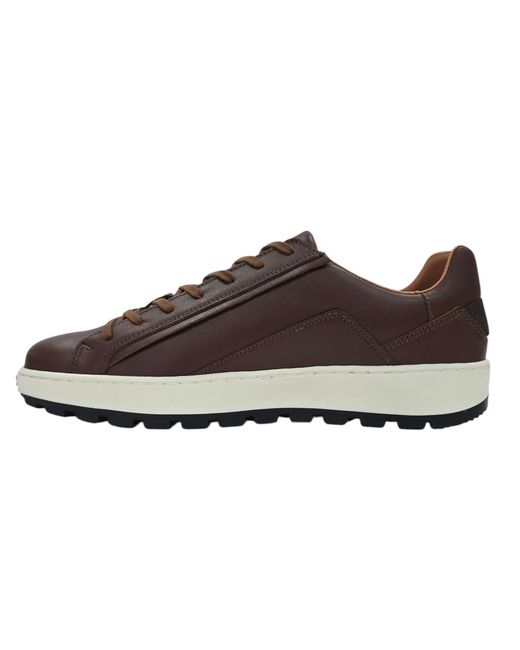 Deakins Brown Gilmore Leather Lace Up Cloudfoam Low-Top Trainers for men