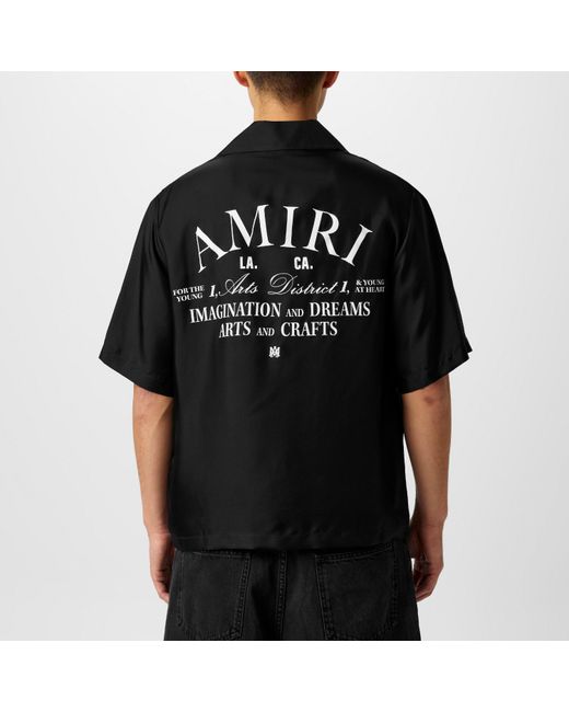 Amiri Black Silk Art District Shirt for men