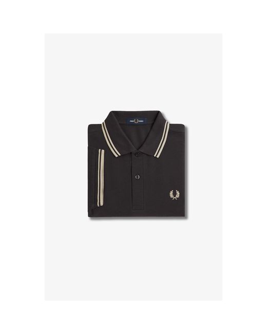 Fred Perry Black Short Sleeve Twin Tipped Polo Shirt for men