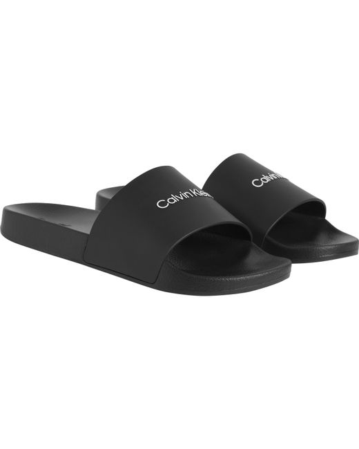 Calvin Klein Black Pool Logo Sliders for men