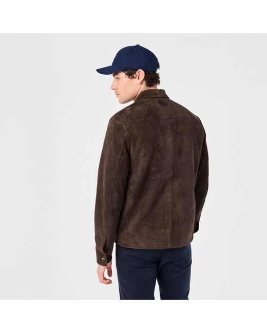 Jacob Cohen Brown Suede Bomber Leather Jacket for men