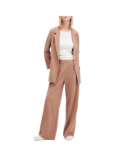 AllSaints Brown Aleida Tri-Fold Tailored Blazer