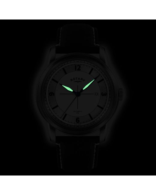 Rotary Metallic Heritage Field Ss Leather Watch for men
