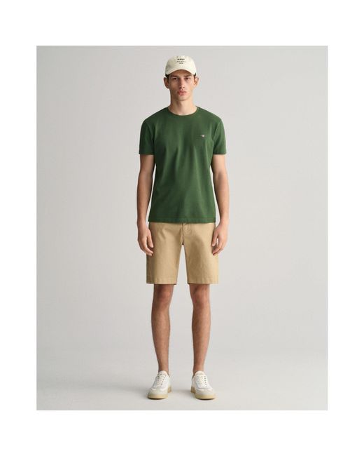 Gant Green Slim Fit Twill Shorts for men