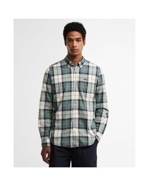 Barbour Gray Long Sleeve Patterned Shirt for men