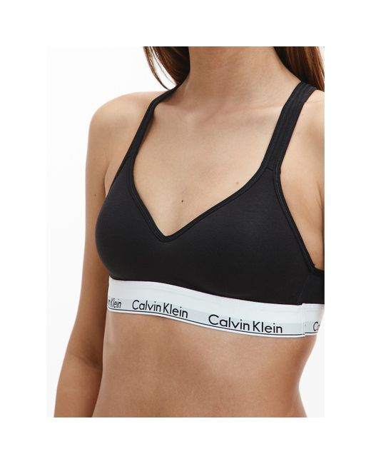 Calvin Klein Black Modern Cotton Bralette Lightly Lined