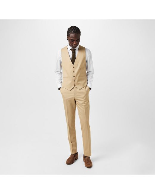 Twisted Tailor Natural Ellroy Slim Waistcoat for men