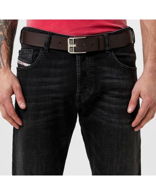 DIESEL Brown Bluestar Leather Belt for men