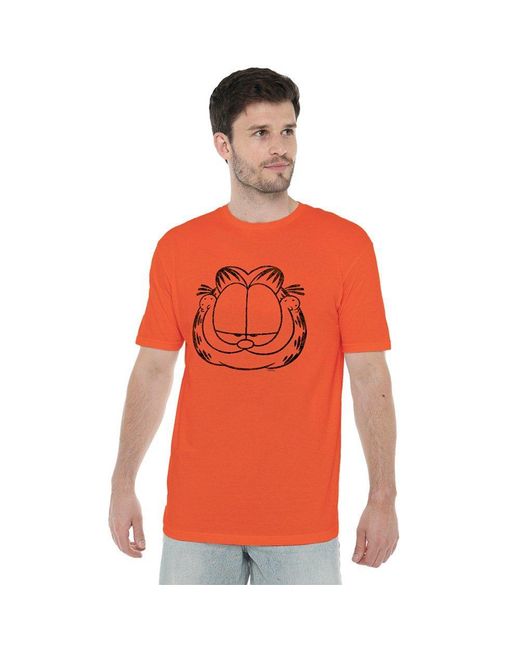 Garfield Red Smirking Distressed T Shirt for men