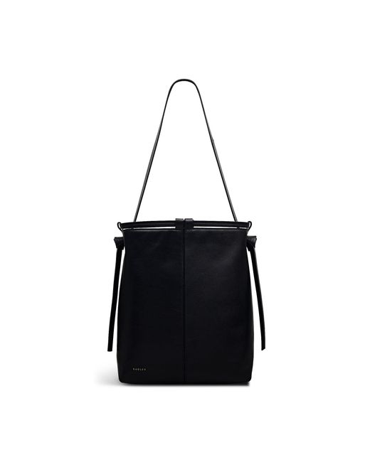 Radley Black Connaught Leather Shoulder Strap Magnetic Bucket Bag
