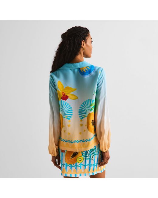 Never Fully Dressed Green Rio Miley Long Sleeve Patterned Shirt