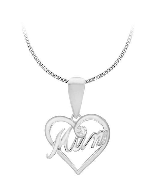 Be You Metallic Sterling Cut-out 'mum' Heart Necklace