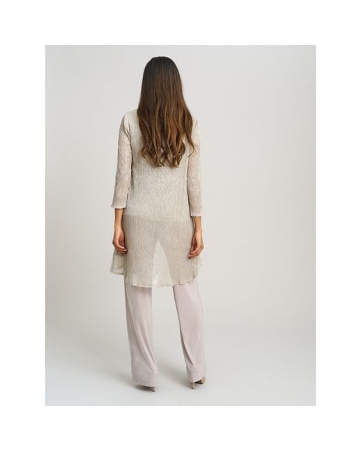 Gina Bacconi Natural Natasha 3 Piece Metallic Trouser Suit