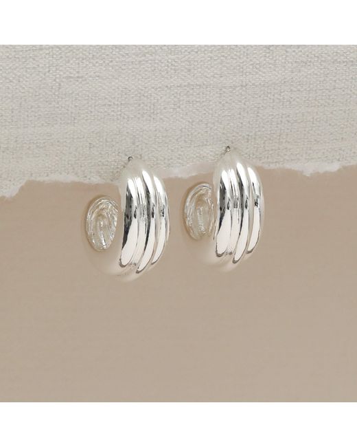 Mood Metallic Plated Chubby Hoop Earrings