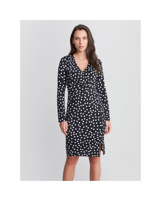Gina Bacconi Black Fia Wrap Dress With Trim
