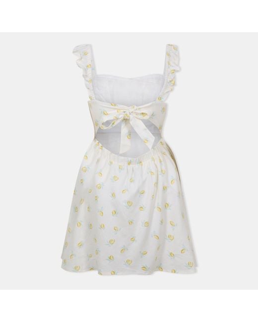 Jack Wills White Patterned Tie Back Dress