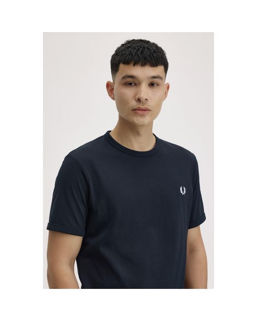 Fred Perry Blue Ringer T-Shirt for men