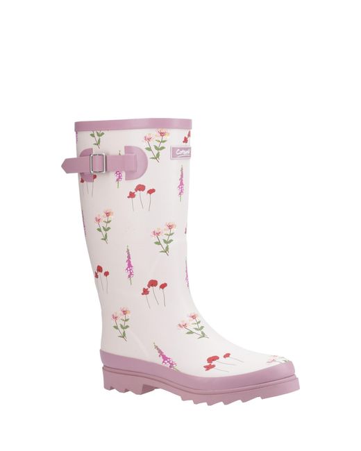 Cotswold Pink Wildflower Tall Wellingtons