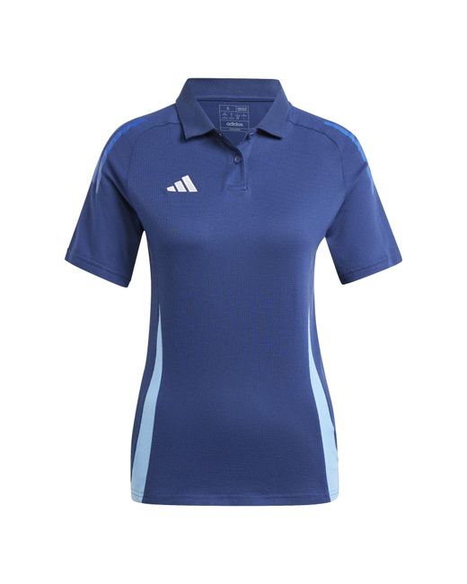 Adidas Blue Tiro24 Collared Neck Short Sleeve Polo Shirt