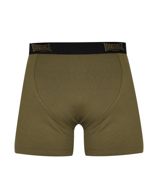 Lonsdale Green 2 Pack Boxer Shorts for men