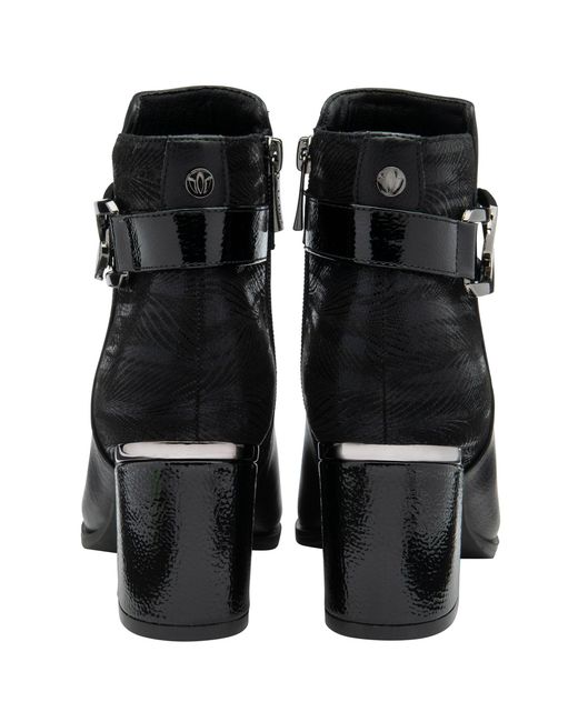 Lotus Shoes Black Adelaide Heeled Ankle Boots