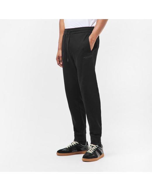 ARMANI EXCHANGE Black Closed Hem Fleece Joggers for men
