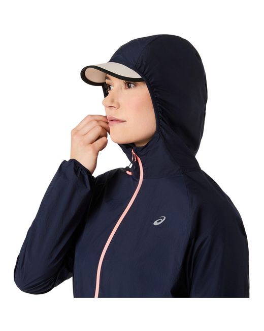 Asics Blue Road Packable Running Jacket